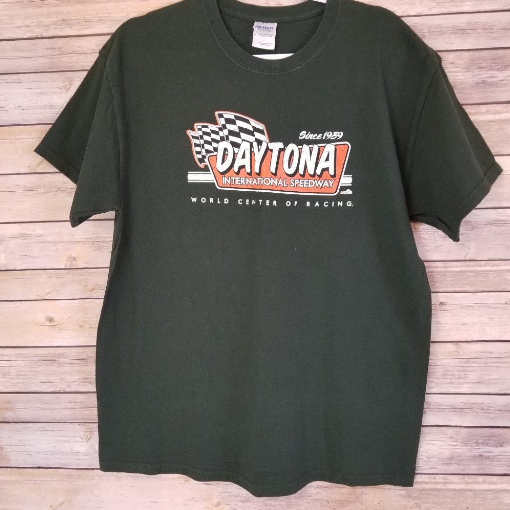 Retro Daytona Speedway Mens Hunter Green TShirt